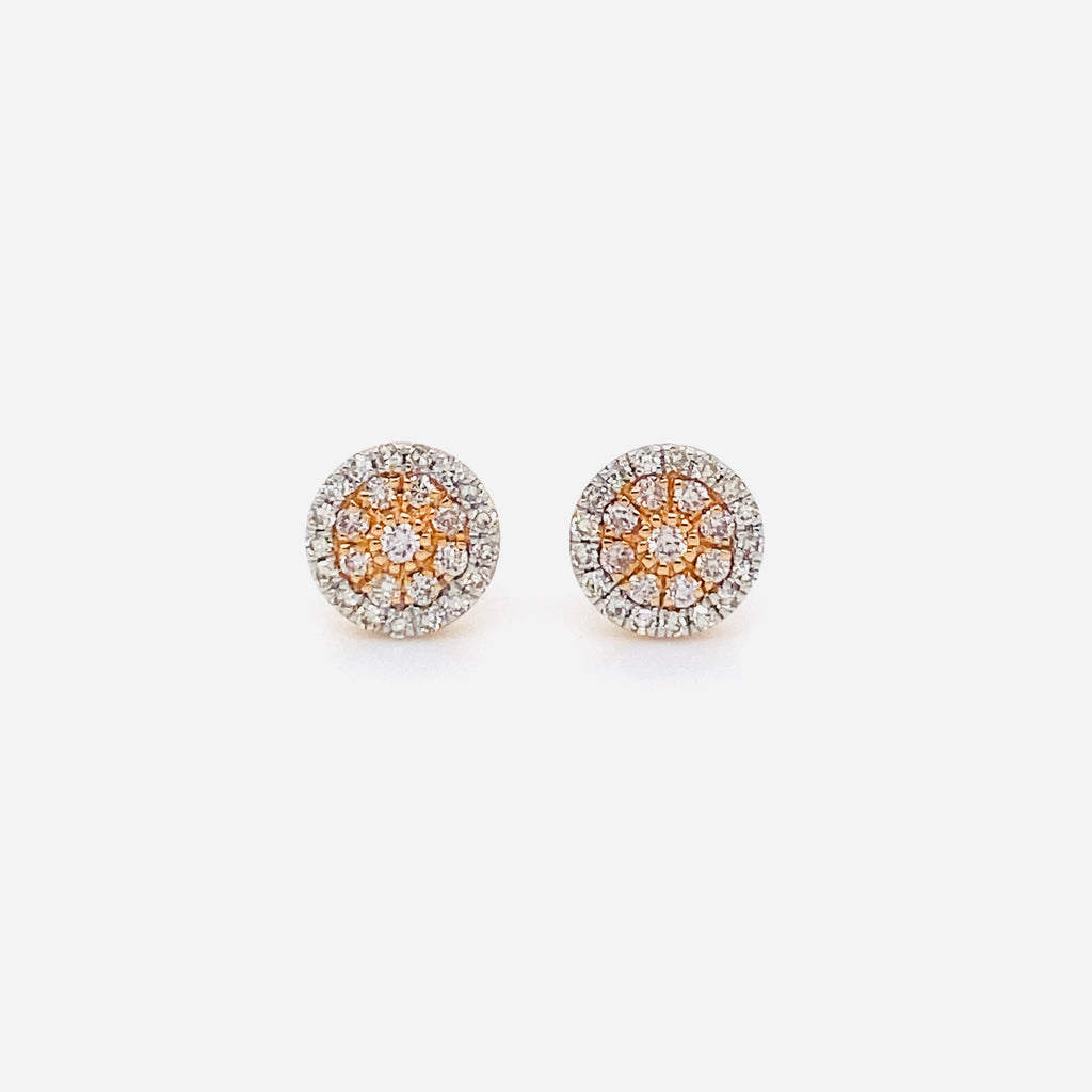 Pink diamond stud earrings