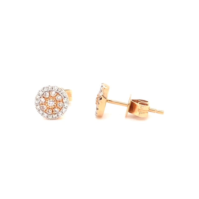 Pink diamond stud earrings