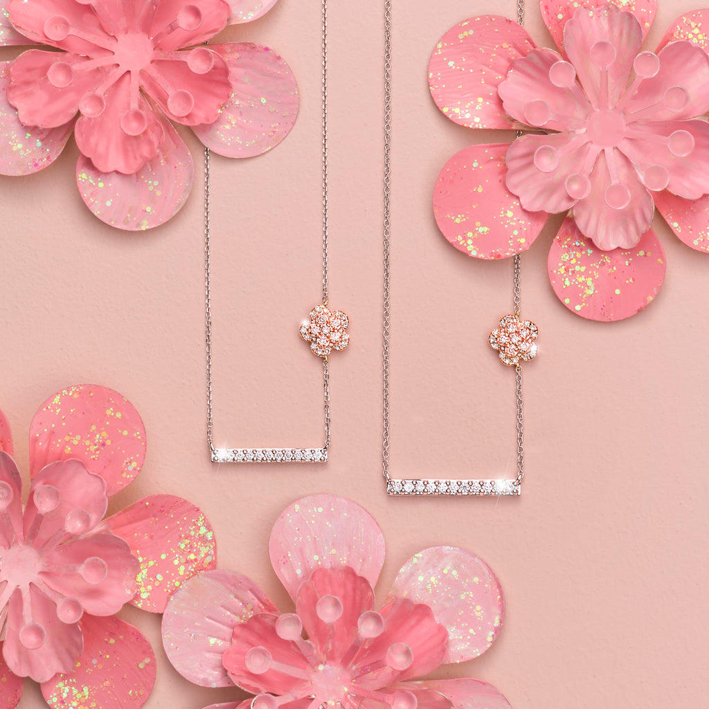 Rosea Peony Bar Necklace