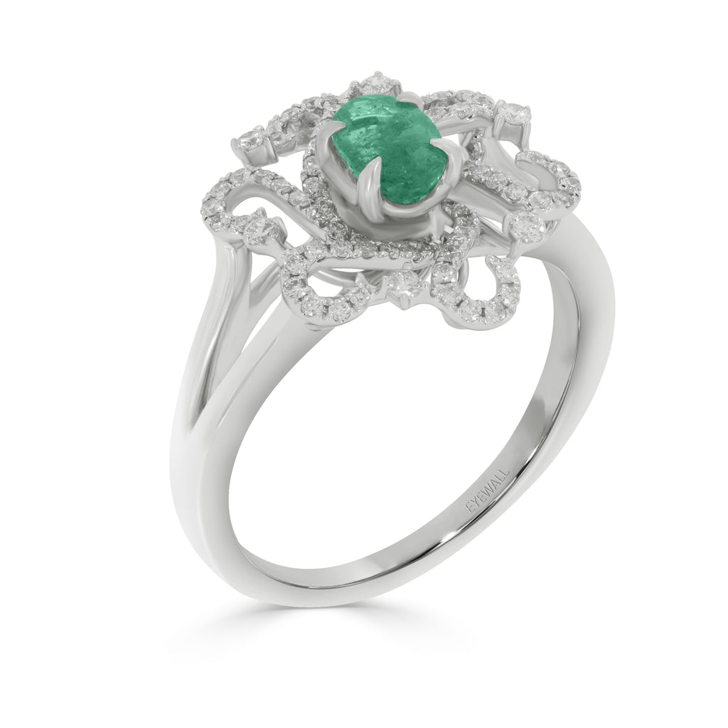 Laced Emerald Ring