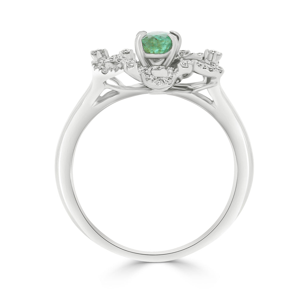 Laced Emerald Ring