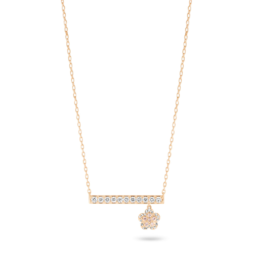 Rosea Peony Bar Necklace